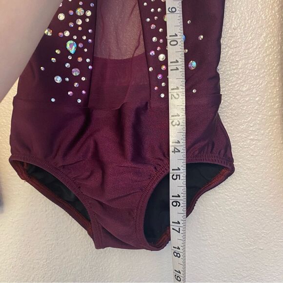 Patrick J solo dance costume purple custom rhinestone embellished leotard LC MC - Picture 8 of 10